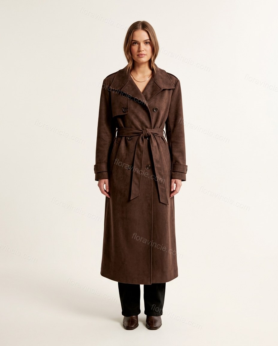 Dark Brown Coat, front studio view, by Floravincie