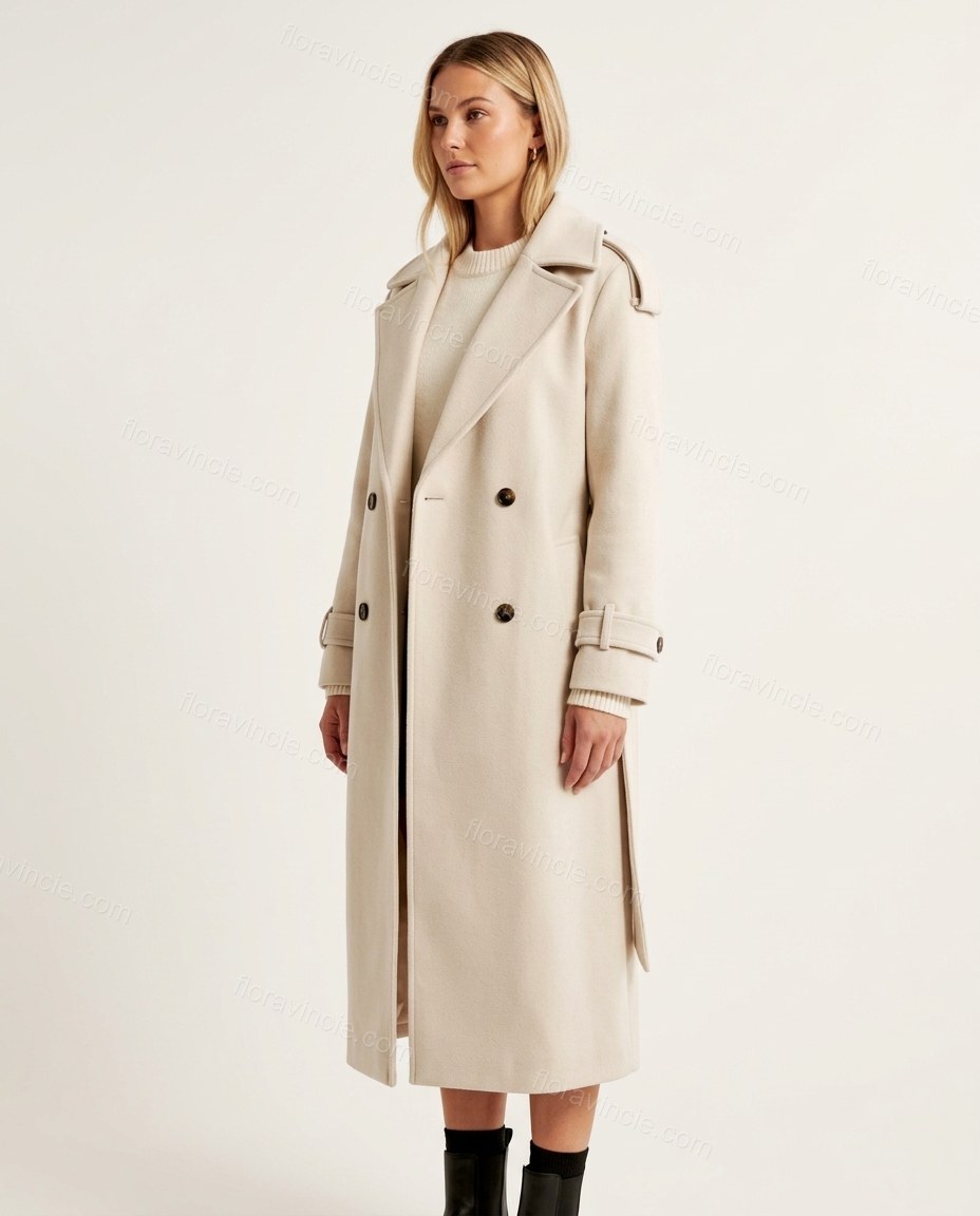 Cream Coat, side and back studio view, by Floravincie