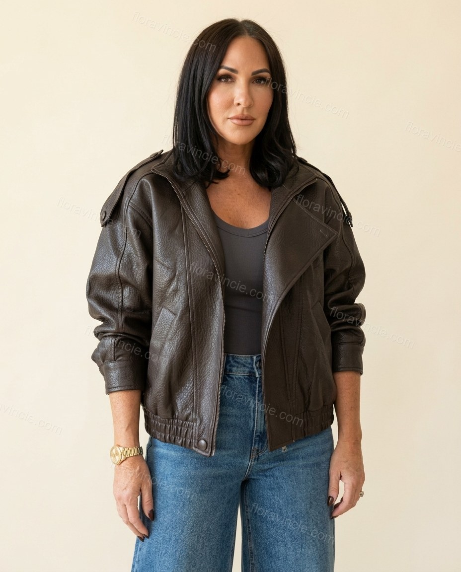 Dark Brown Jacket, full-length hero view, by Floravincie