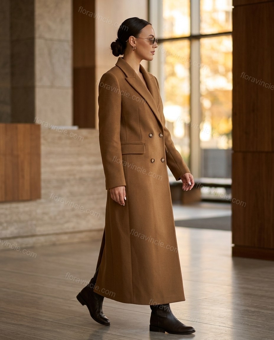 Brown Coat, alternate use-case lifestyle view, by Floravincie