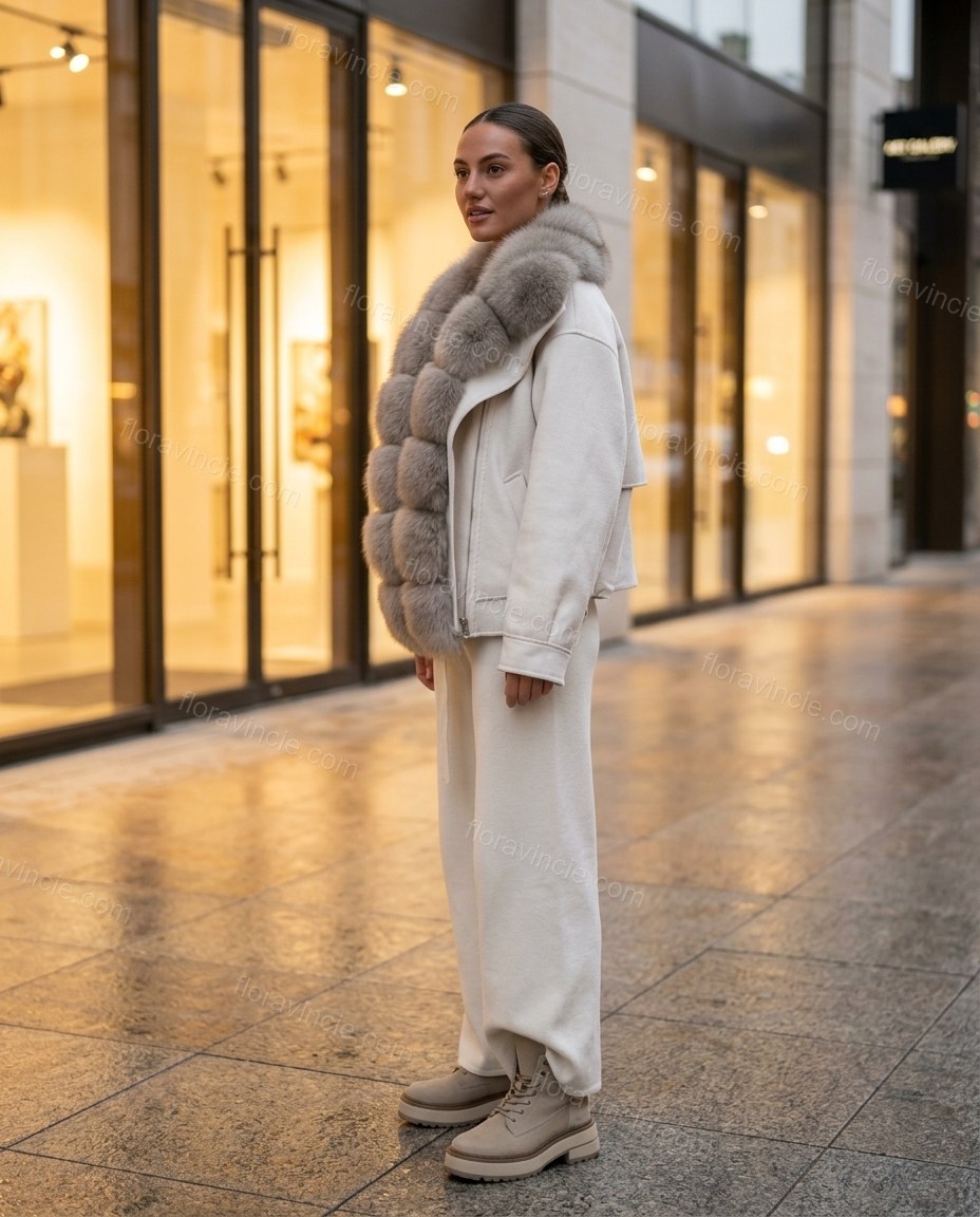 White Jacket, alternate use-case lifestyle view, by Floravincie