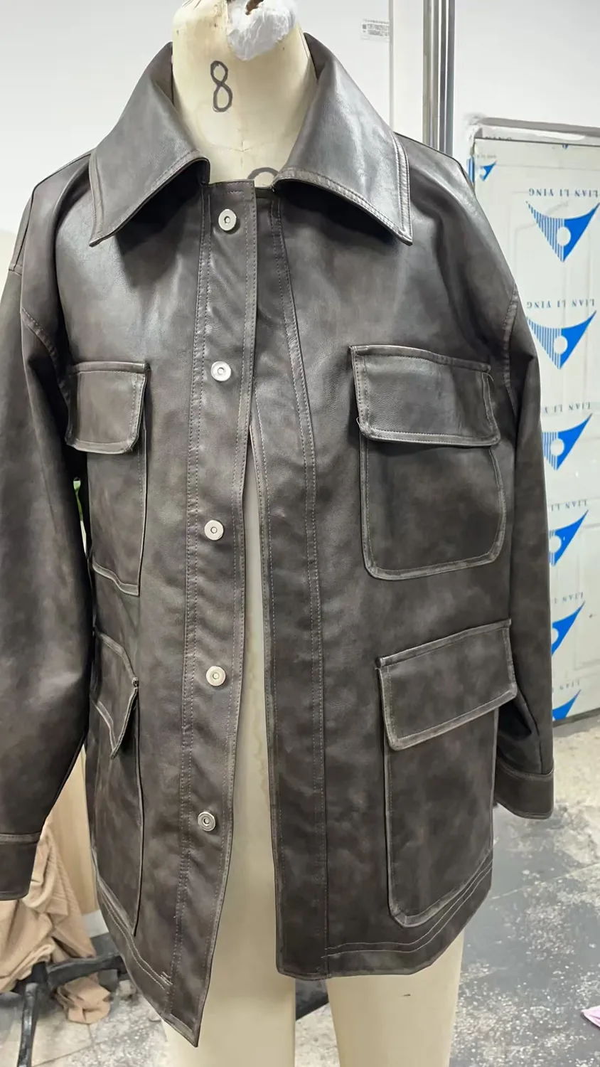 Washed denim workwear jacket
