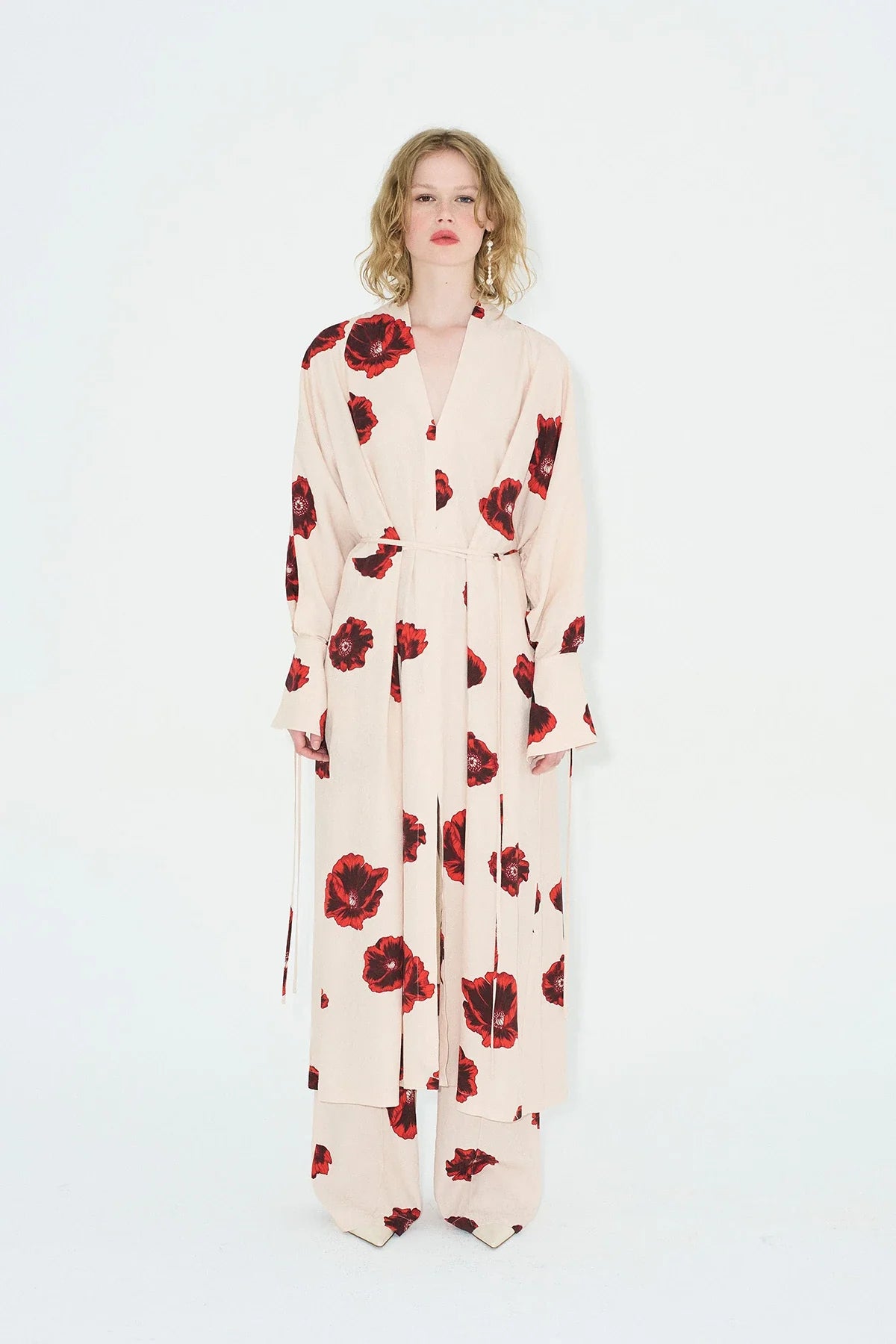 Sahara Print Kimono Dress - Coquelicot-ROVOLE