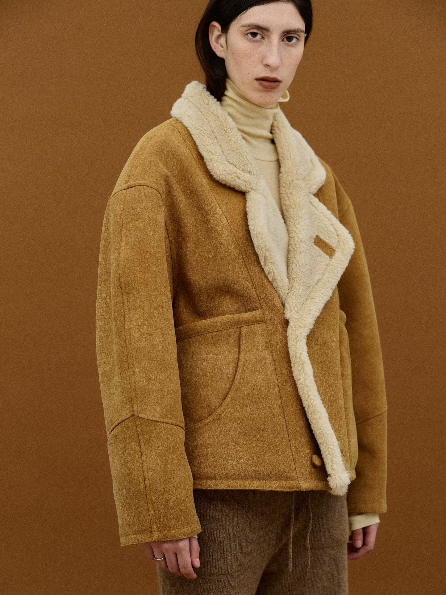 Camelia Oversized Shearling Coat-Massicos