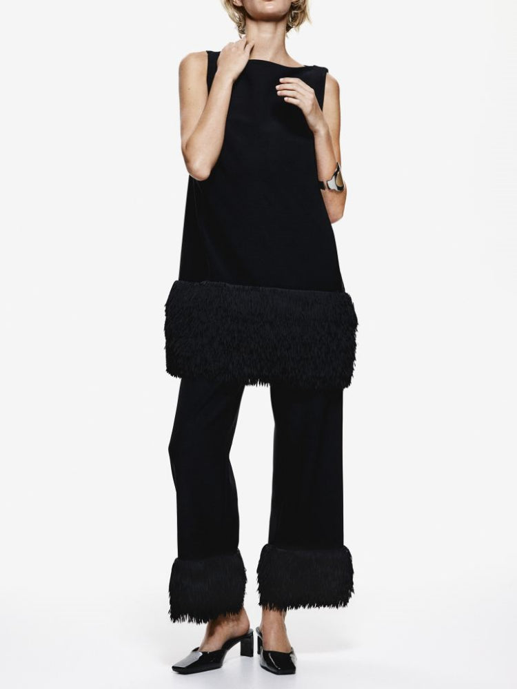 Statement Button Tuxedo Shirt & Fringed Trim Pants-Massicos
