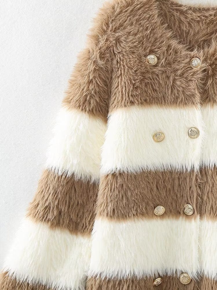 Blythe Fluffy Striped Jacket-Massicos