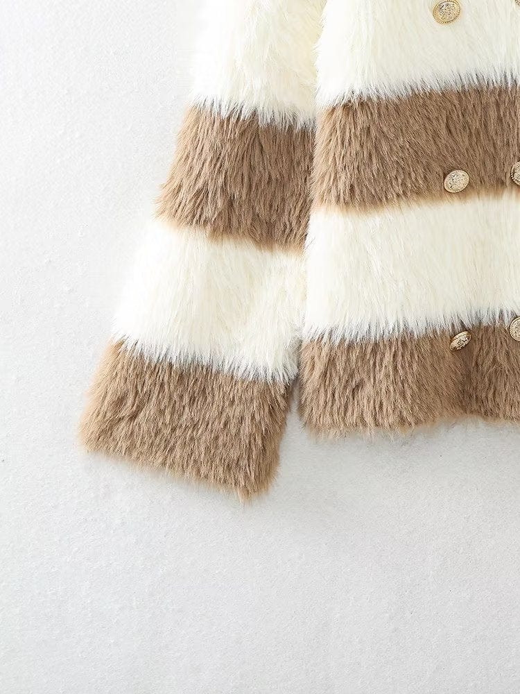 Blythe Fluffy Striped Jacket-Massicos