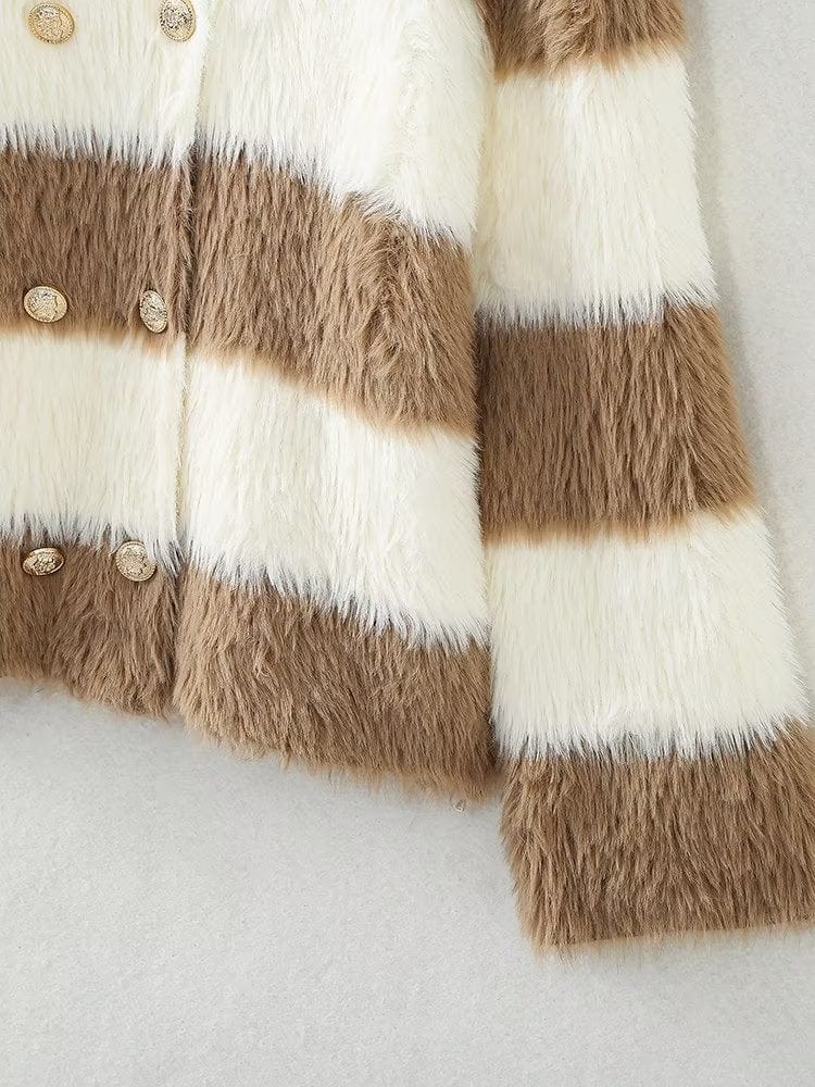 Blythe Fluffy Striped Jacket-Massicos
