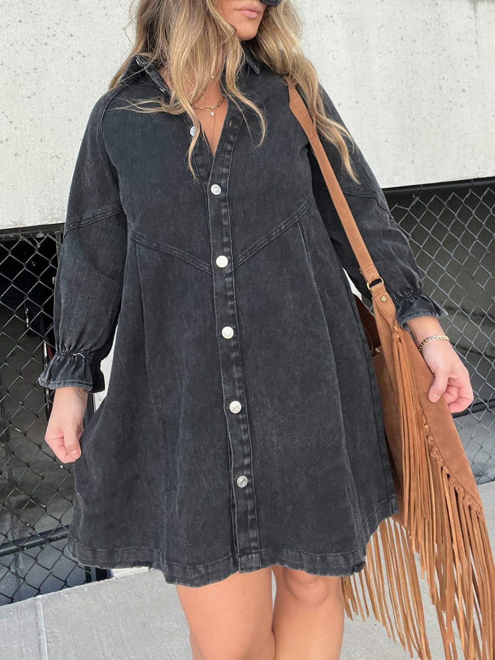 Downtown Denim Dress-Massicos