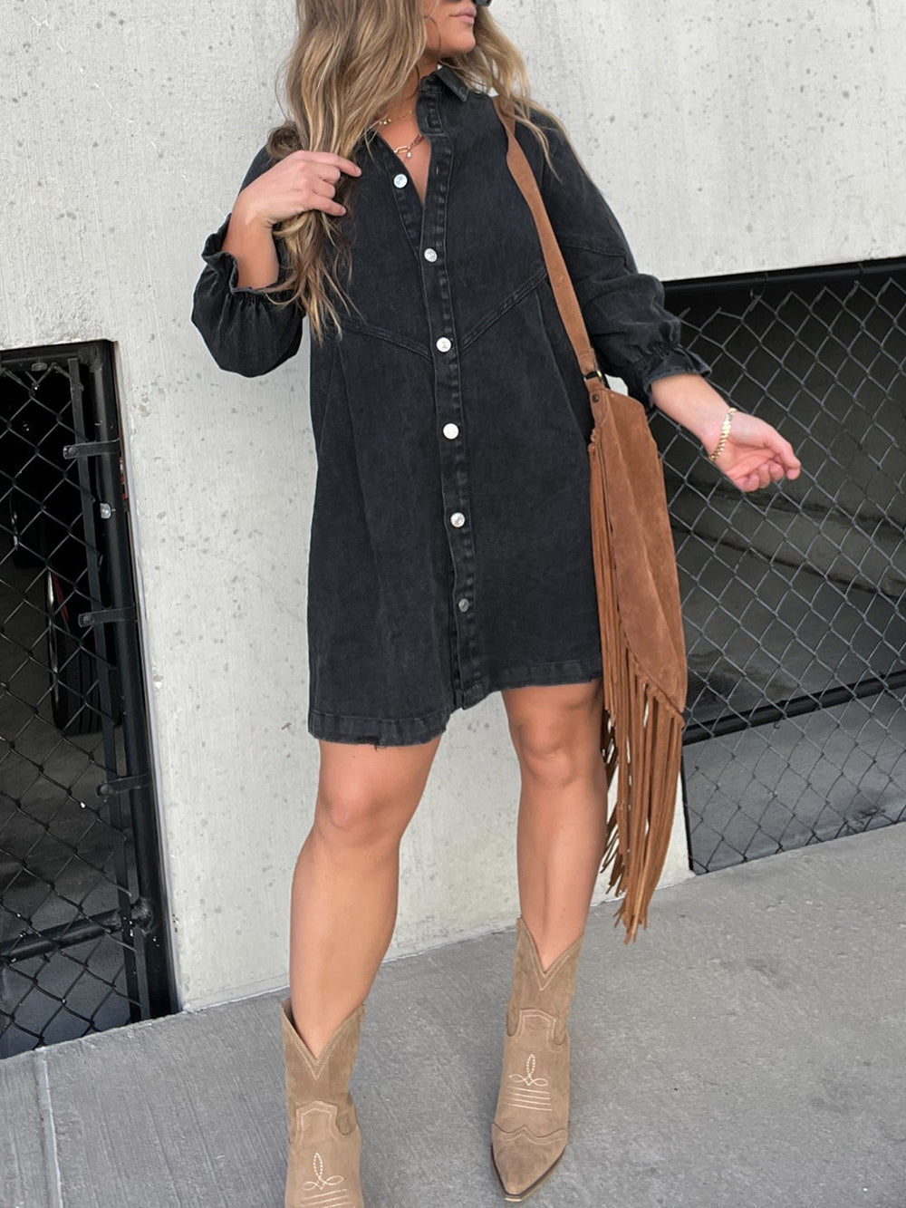 Downtown Denim Dress-Massicos