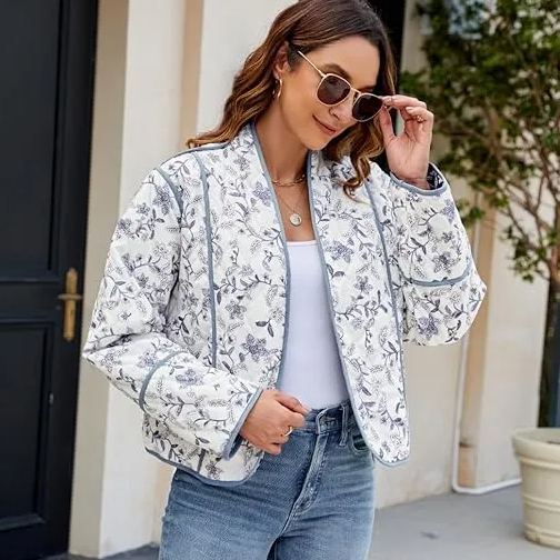 Ethnic Flower Print Reversible Jacket-Massicos