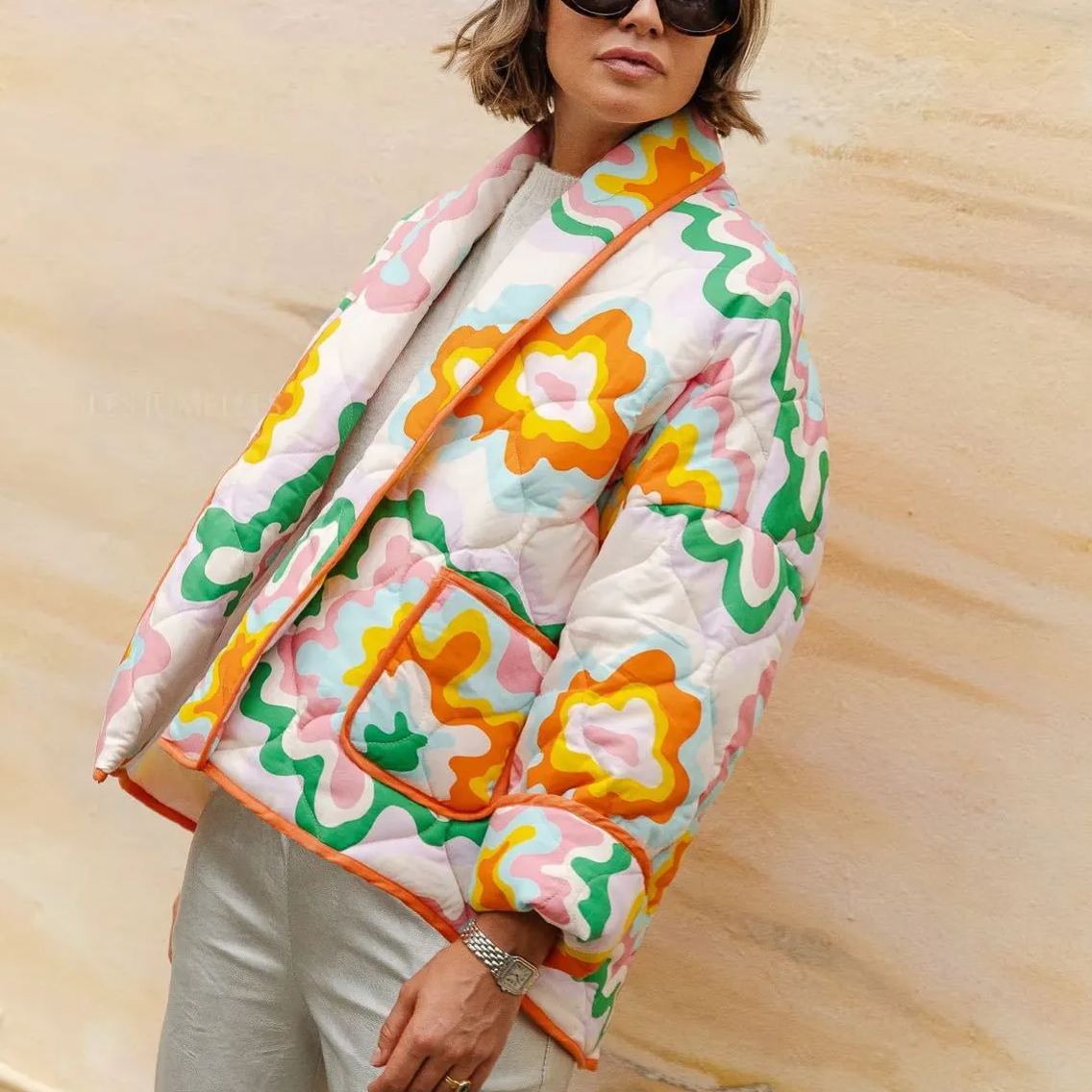 Elma Printed Quilted Jacket-Massicos