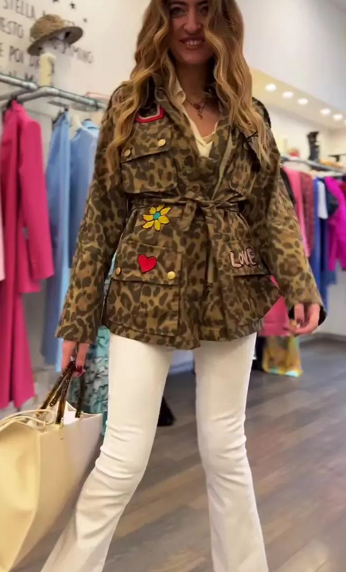 Designer camouflage embroidered jacket-Massicos