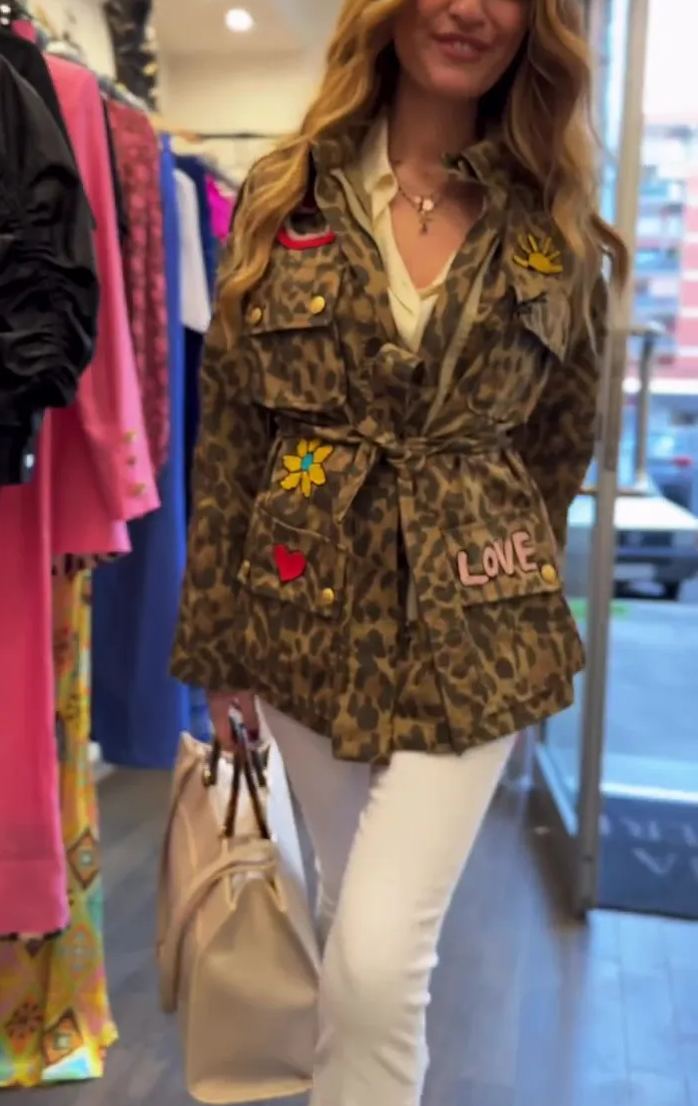 Designer camouflage embroidered jacket-Massicos