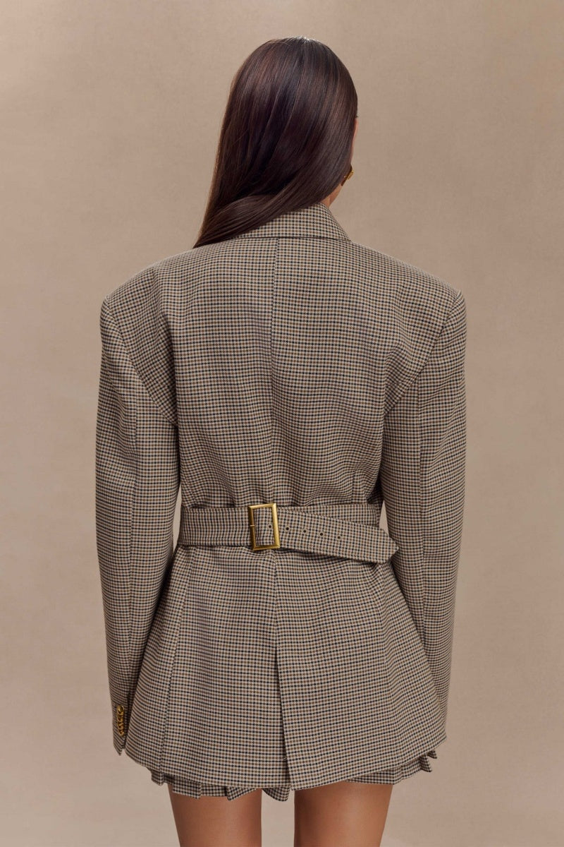 Grid Buckle Blazer Jackets-ROVOLE