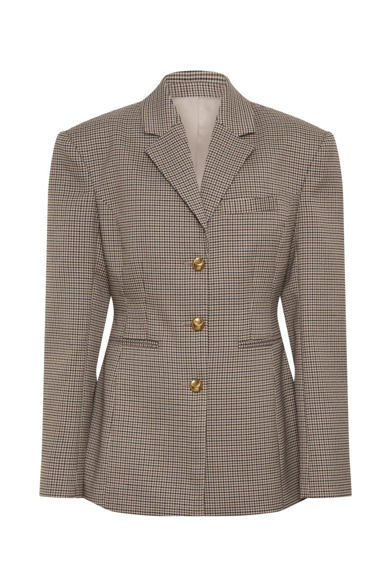 Grid Buckle Blazer Jackets-ROVOLE