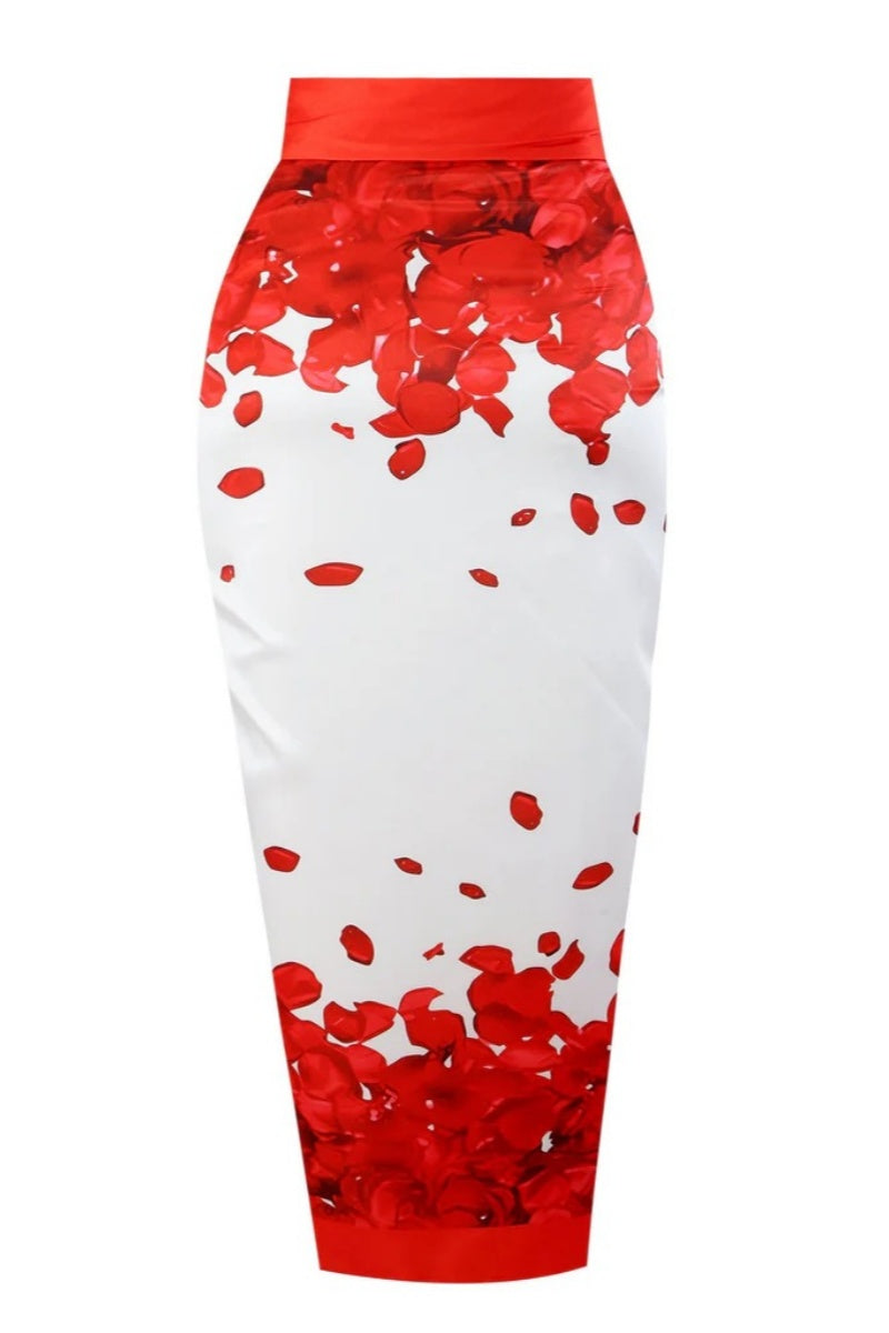 Red Floral Halter Swimsuit Set-ROVOLE