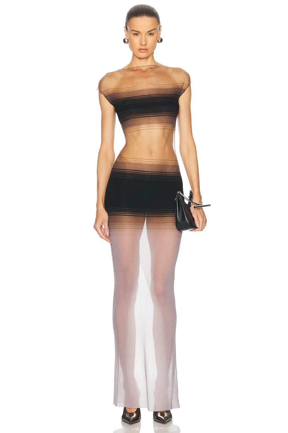 Ombre Knit Bodycon Maxi Dress-Massicos