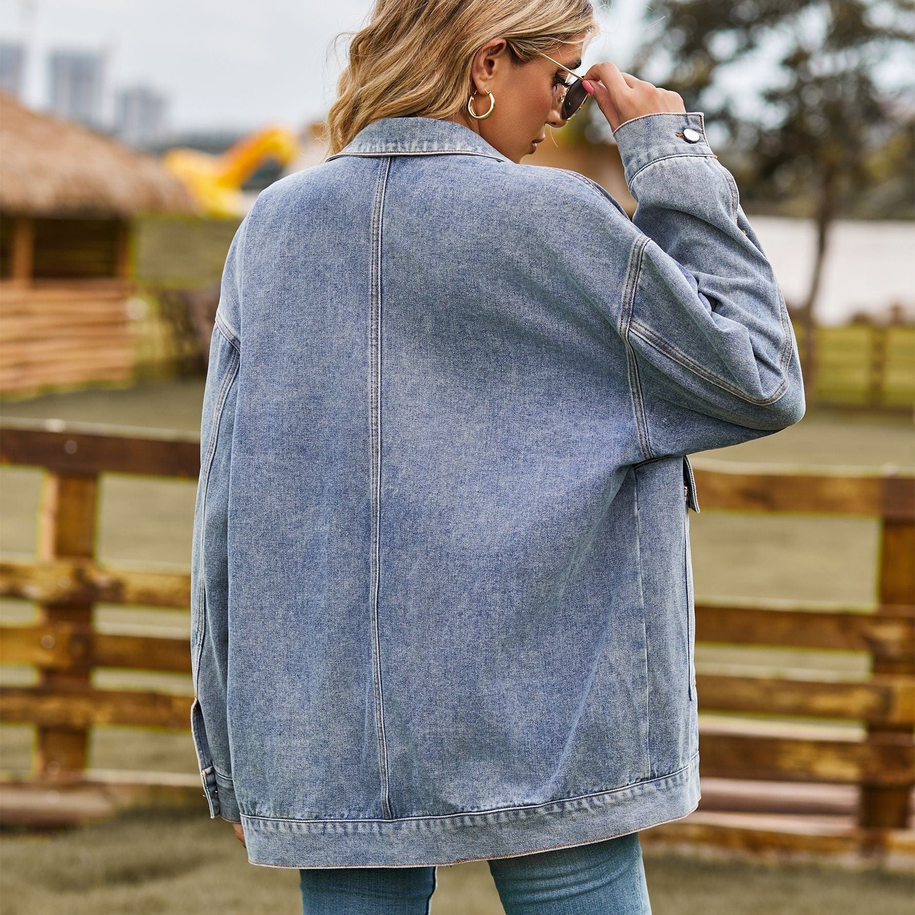 Zoe Oversized Denim Jacket-Massicos