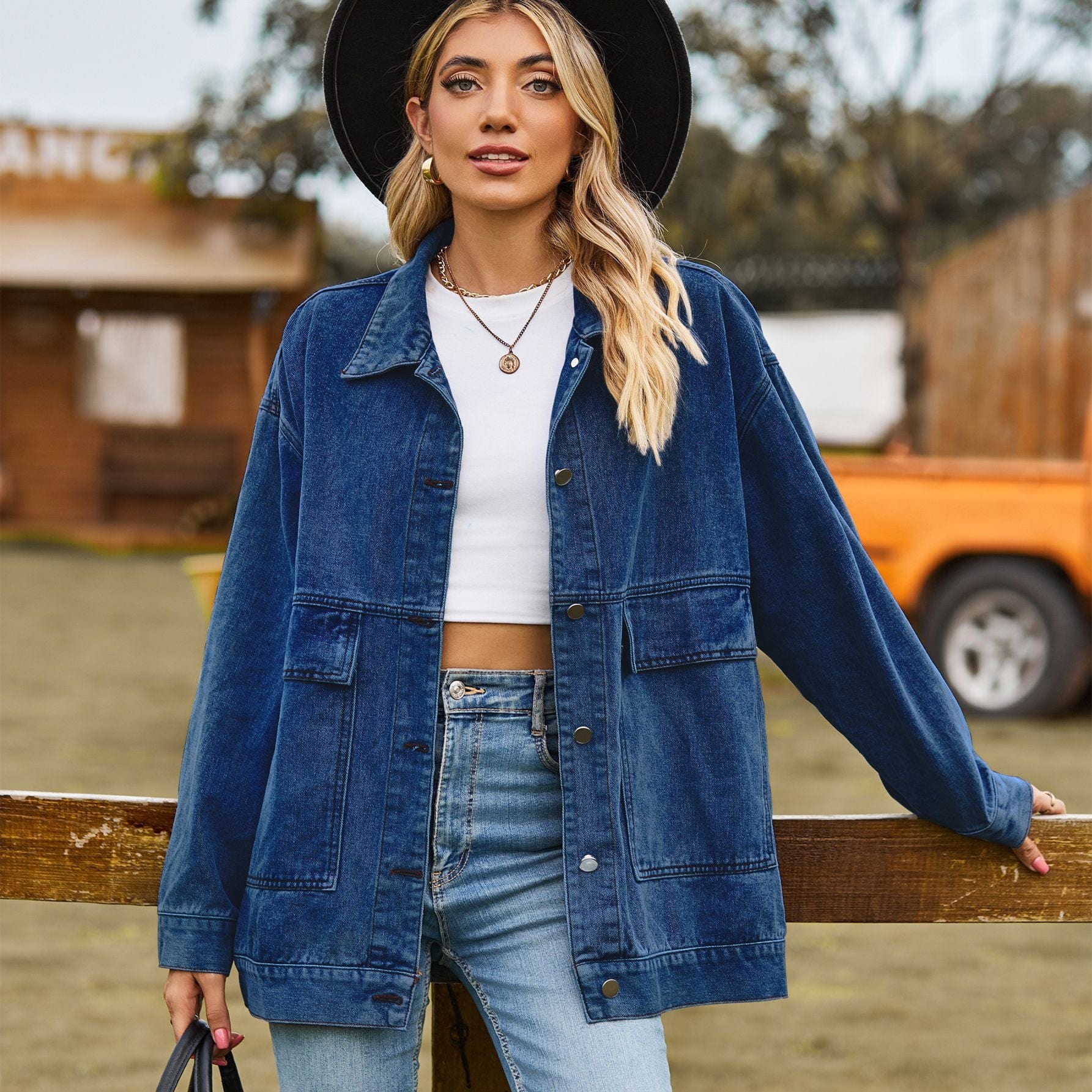Zoe Oversized Denim Jacket-Massicos