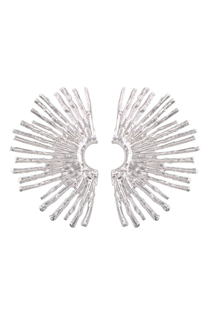 Metallic Sector Semicircular Earrings-ROVOLE