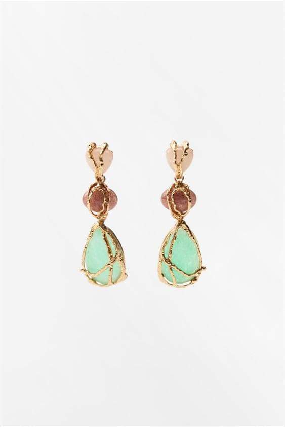 Multi Gem Dangle Earrings-ROVOLE