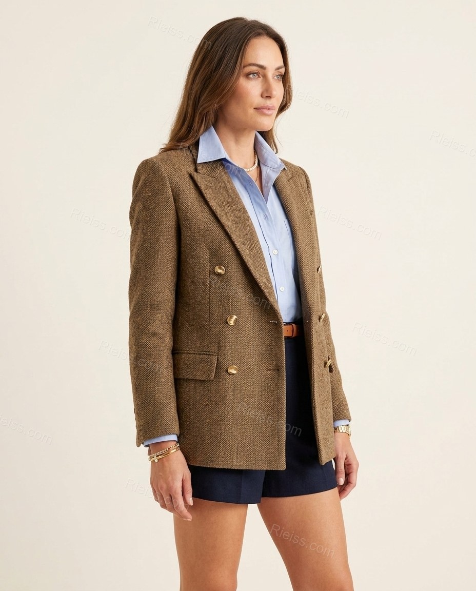 Brown Blazer, side and back studio view, by Rieiss