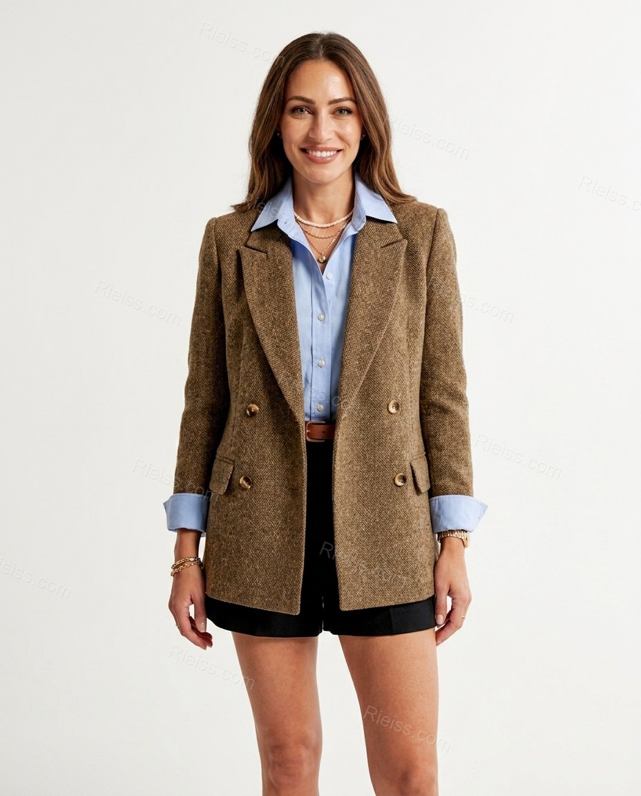 Brown Blazer, front studio view, by Rieiss