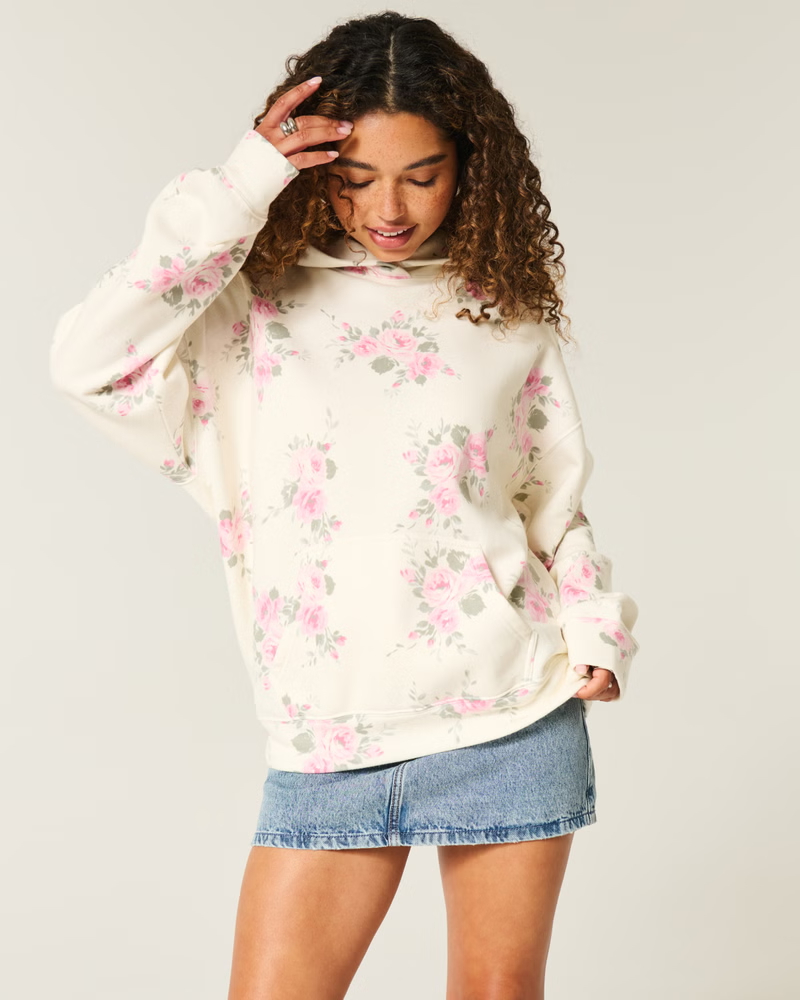 Oversized Doe Print Hoodie