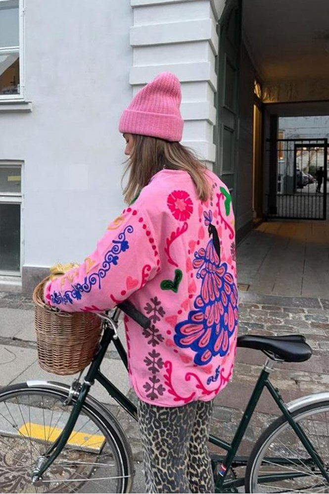 Cute Graffiti Style Print Thin Jacket-Massicos