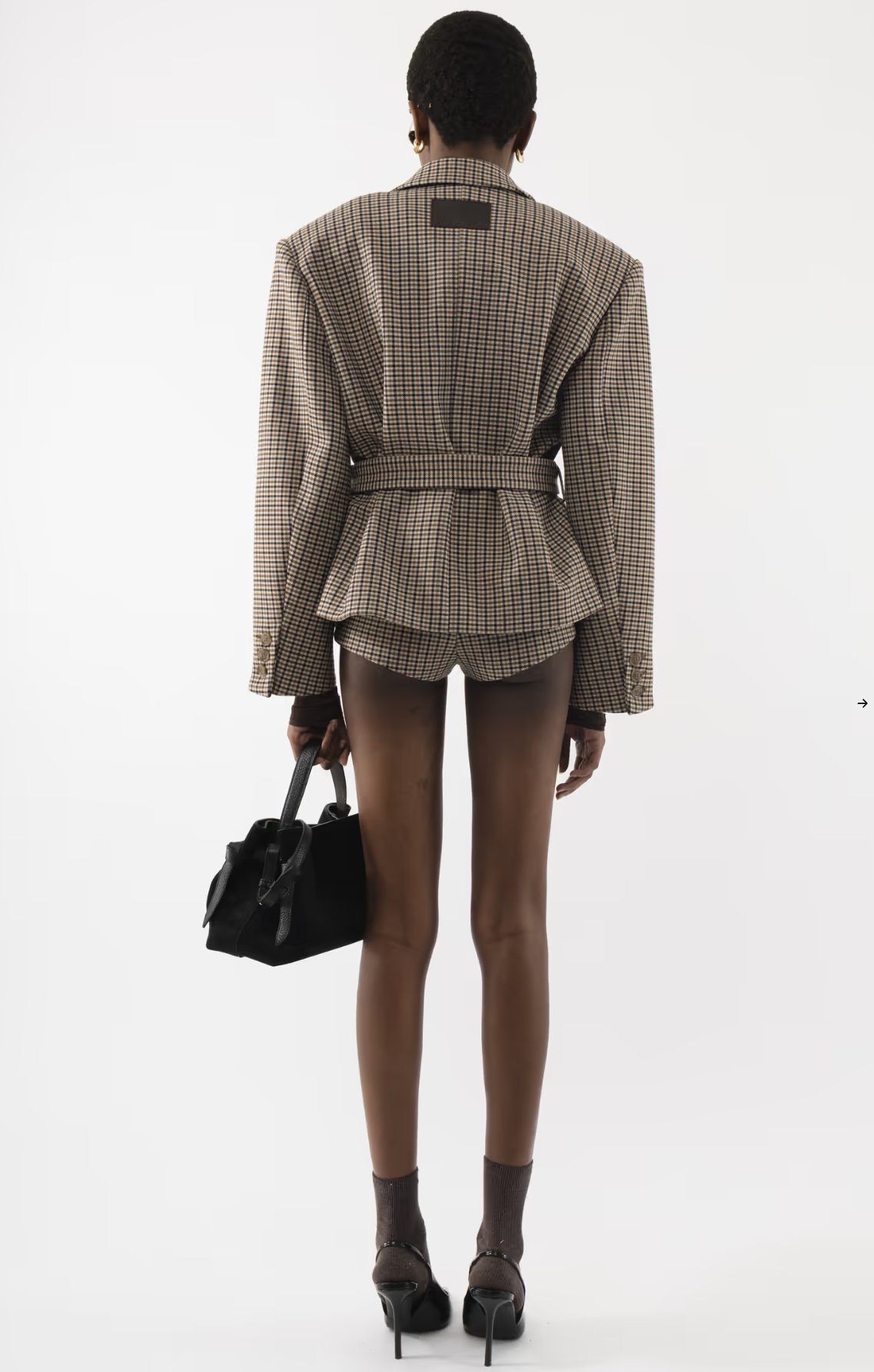 Sophisticated Plaid Blazer & Shorts Two - Piece-Massicos