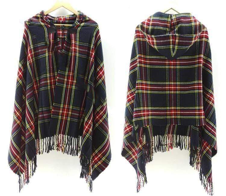 Ethnic Pattern Poncho Coat-Massicos