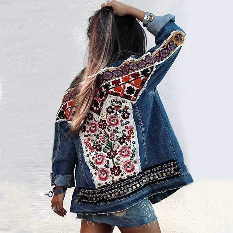 Maya Embroidered Denim Jacket - wickedafstore