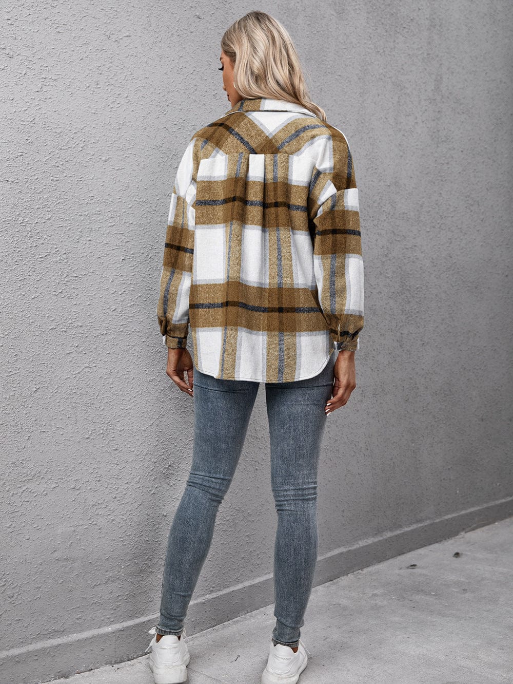 Maelys Plaid Shacket-Massicos