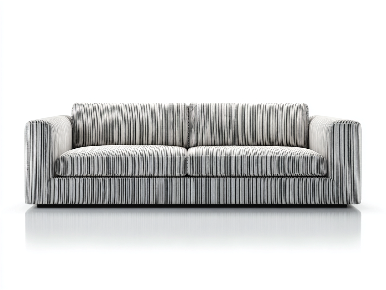 Sofa 2-Sitzer Stoffbezug 180x90x75 cm Hellgrau Gestreift Modernes Design-malensohome