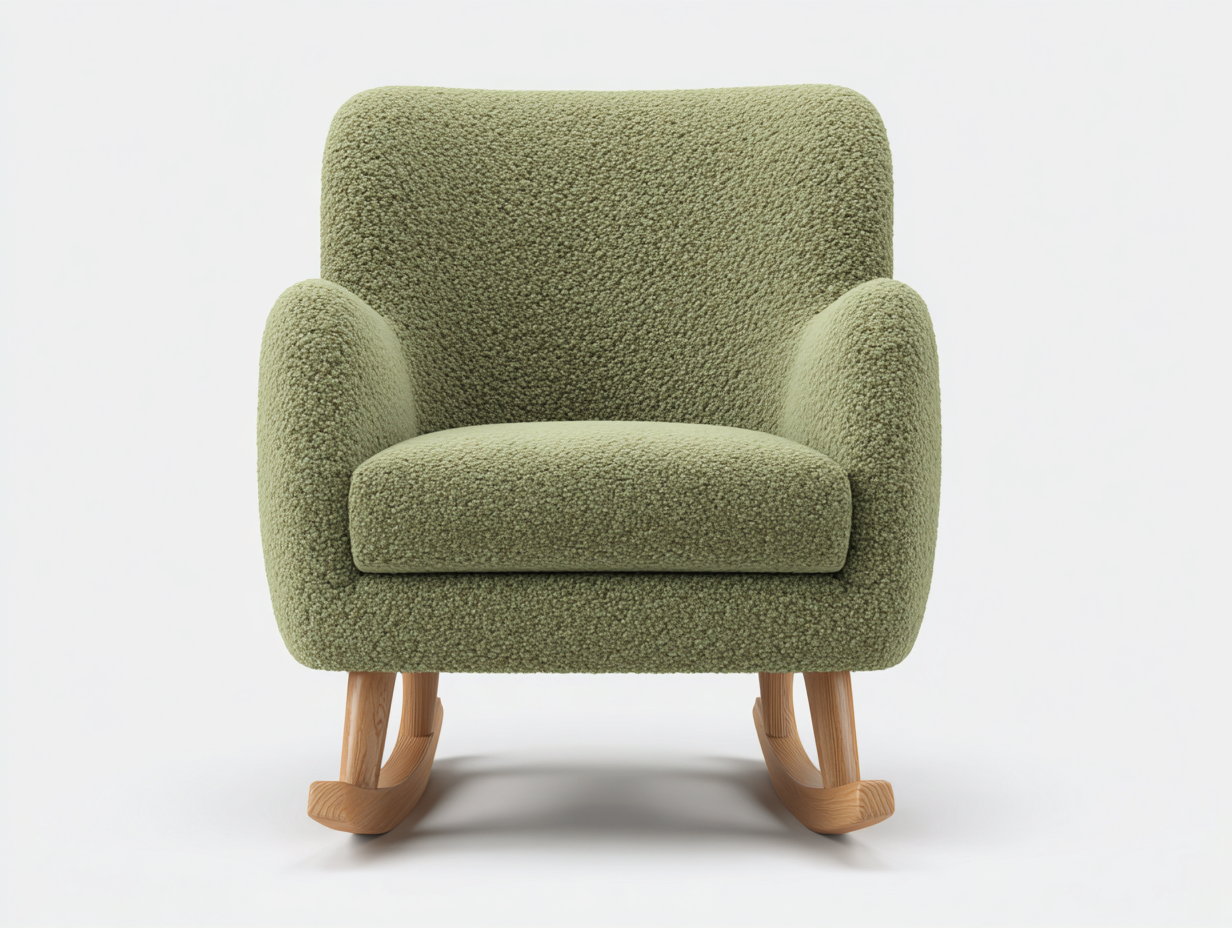 Schaukelstuhl Stoffbezug 70x88x82 cm Grün Modernes Design Holzgestell-malensohome