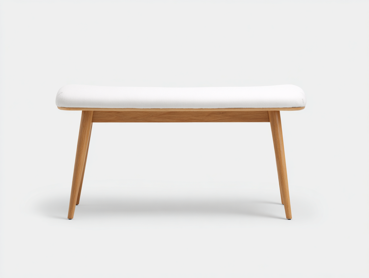 Gartenbank -Holzgestell -Stoffpolster- 115x40x46 cm Naturfarben Modernes Design-malensohome