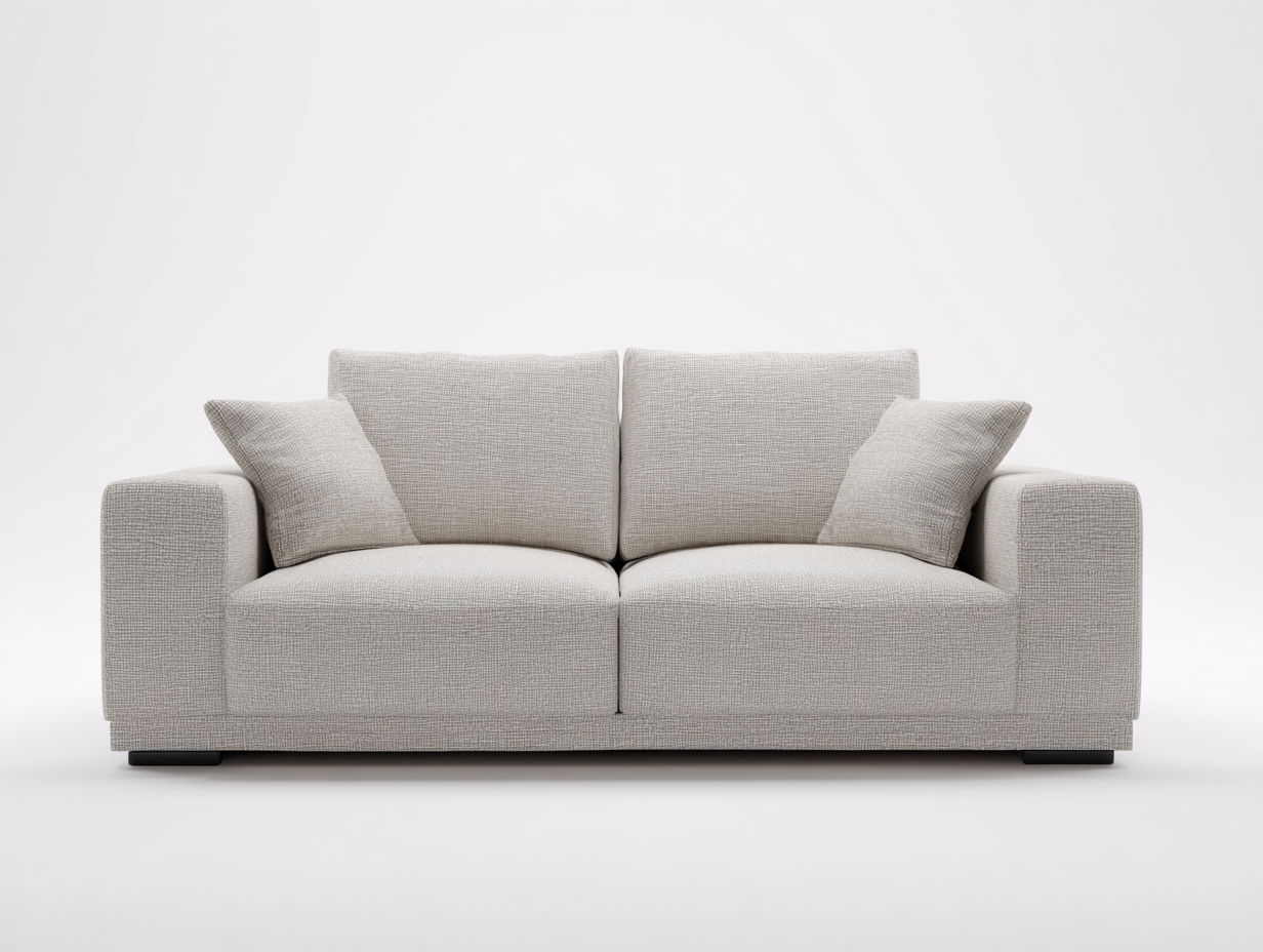 Sofa 2-Sitzer Stoffbezug 178x90x75 cm Hellgrau Modernes Design Gerade Form-malensohome