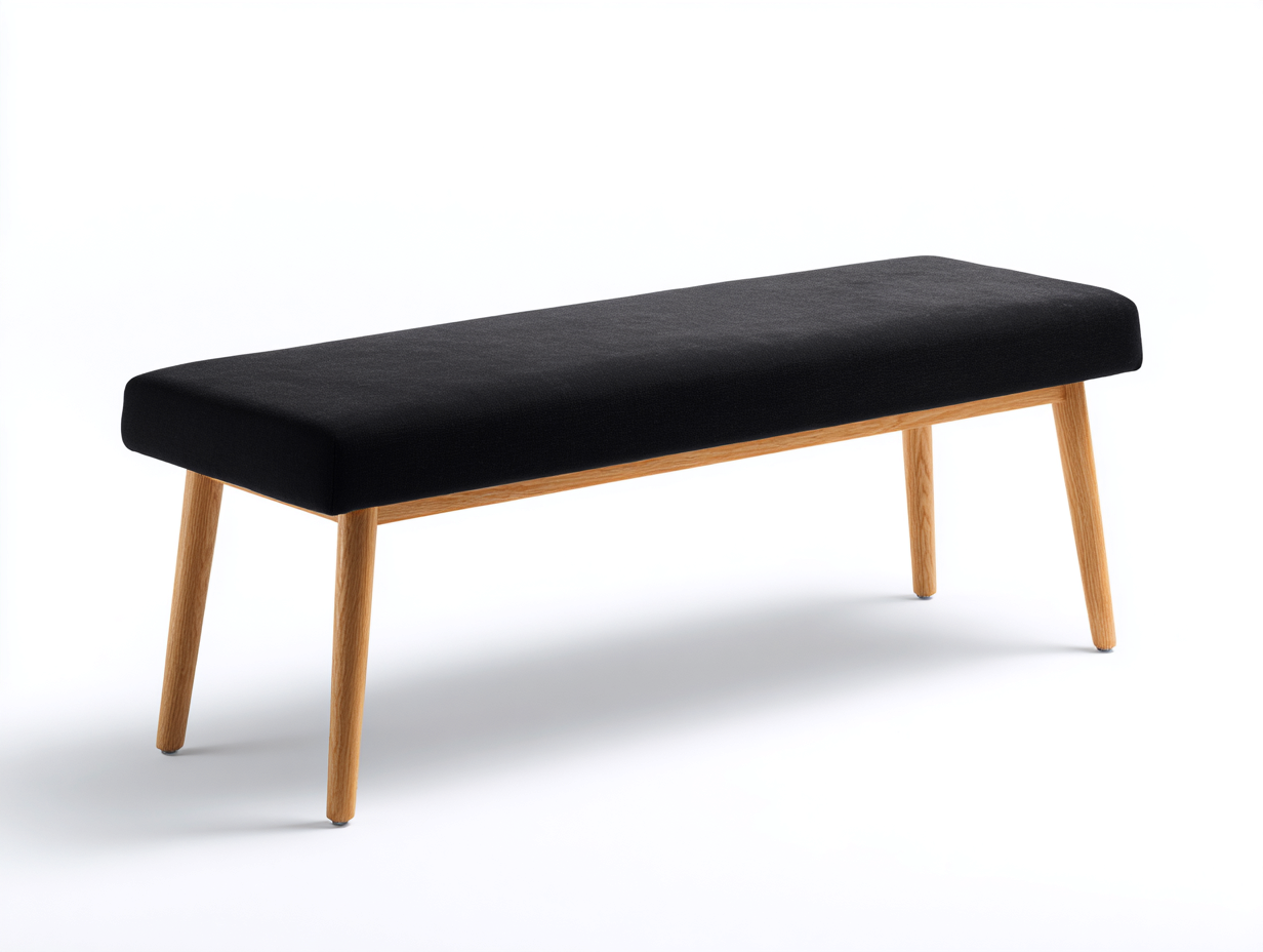 Gartenbank - Holz - Schwarz - 118x38x44 cm - Modern-malensohome