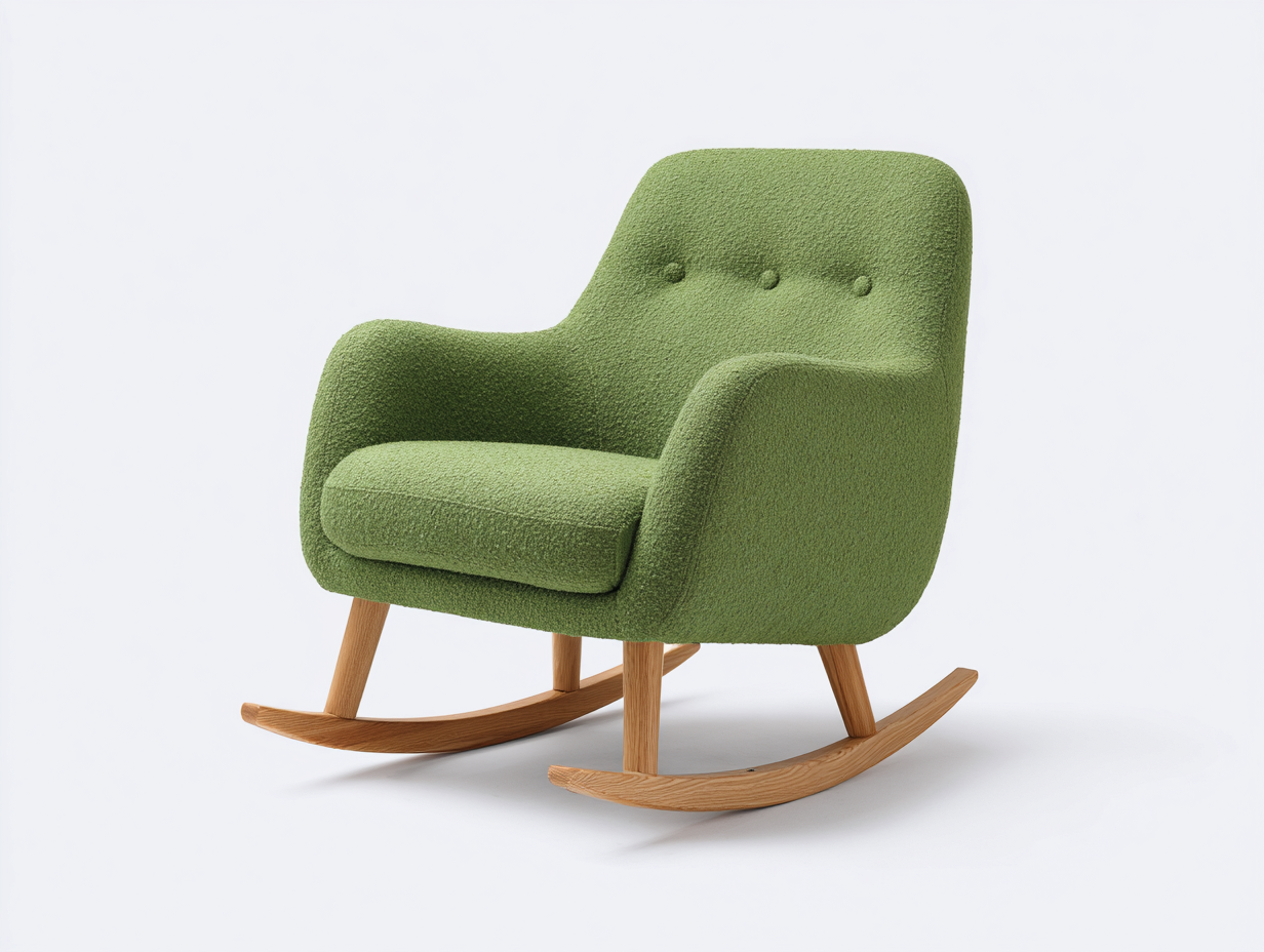 Schaukelstuhl Stoffbezug 72x88x82 cm Grün Modernes Design Holzgestell-malensohome