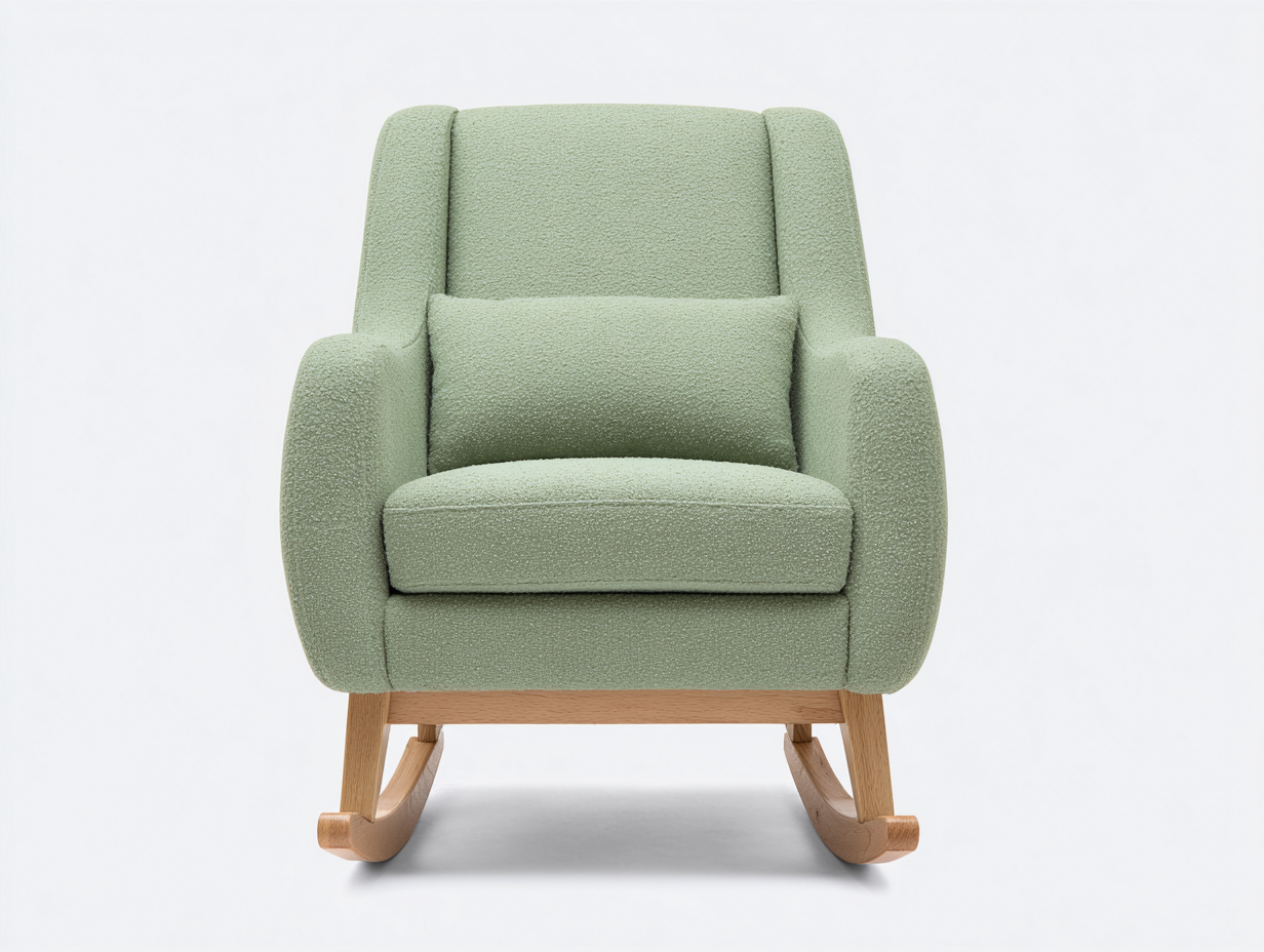 Schaukelstuhl Stoffbezug 67x90x84 cm Cremeweiß Modernes Design Metallgestell-malensohome