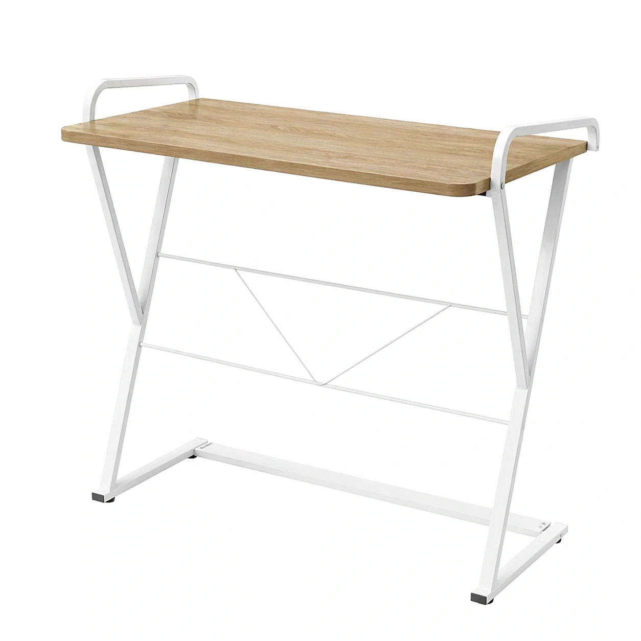 Klappbarer Schreibtisch Kompakt Arbeitstisch mit Holzplatte und Metallgestell 80 x 40 cm-movlora