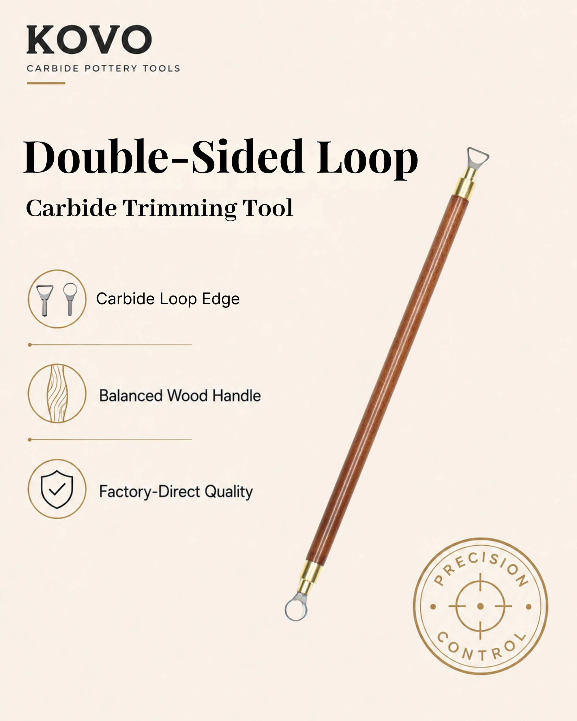 Small Double-Sided Carbide Pottery Trimming Tool