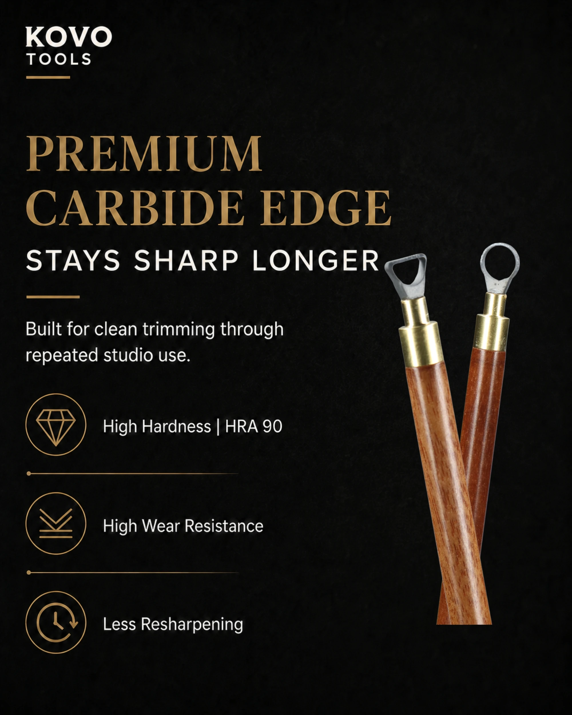 Small Double-Sided Carbide Pottery Trimming Tool