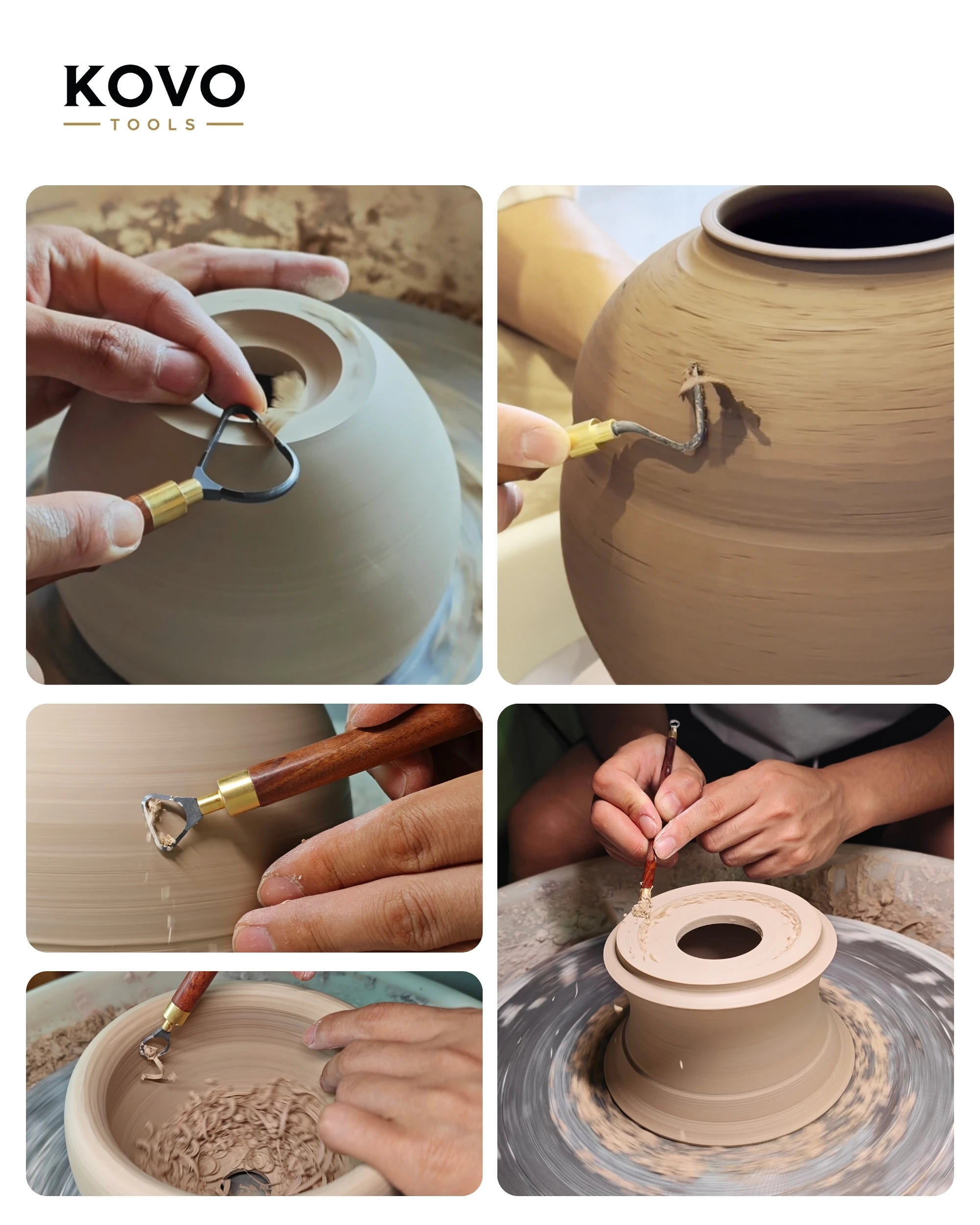 4-Piece Carbide Pottery Trimming Set