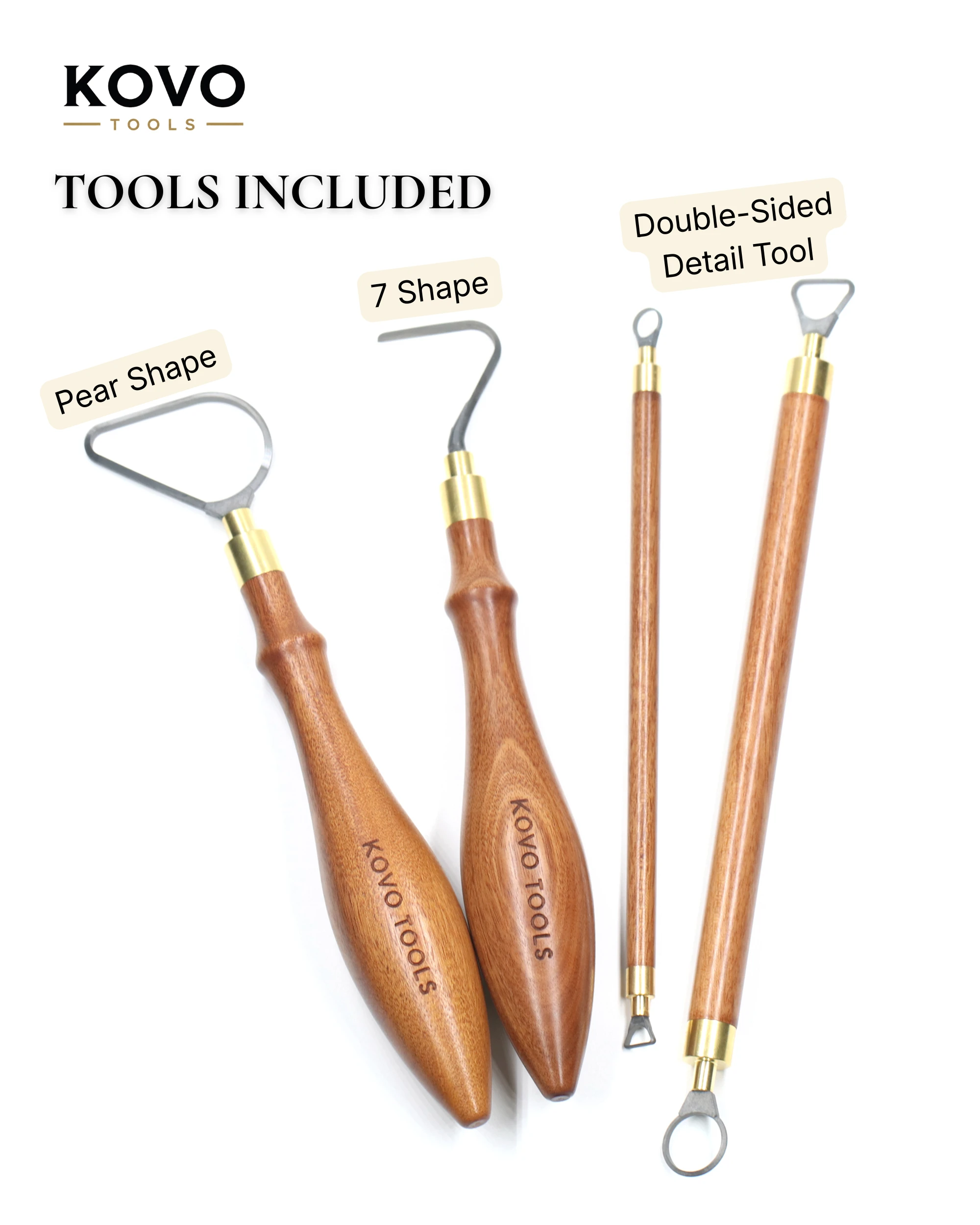 4-Piece Carbide Pottery Trimming Tool Set