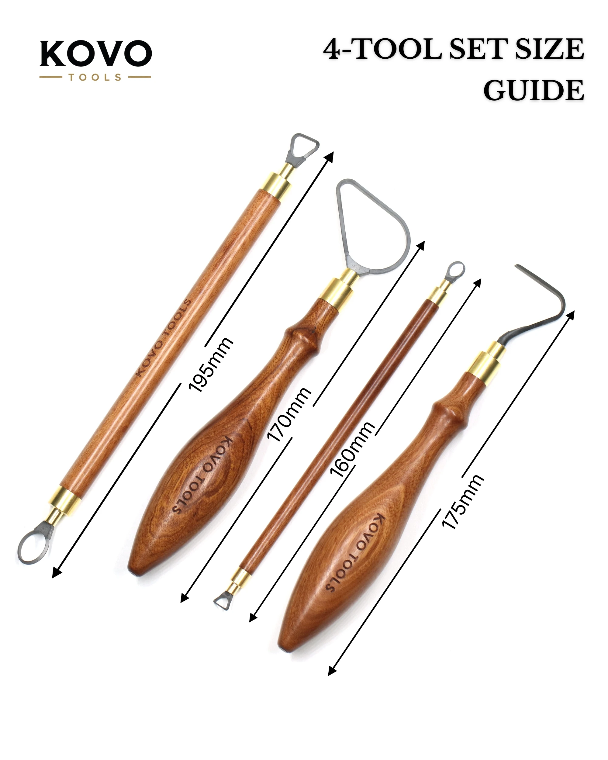 4-Piece Carbide Pottery Trimming Tool Set