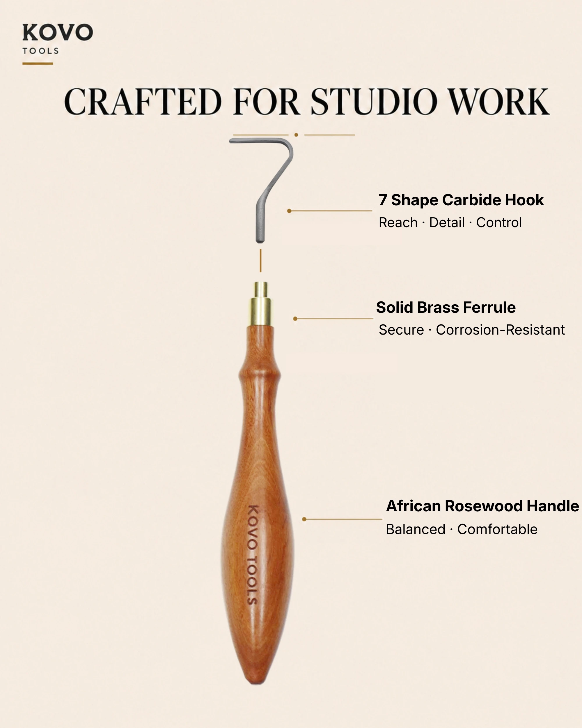 7 Shape Hook Carbide Pottery Trimming Tool