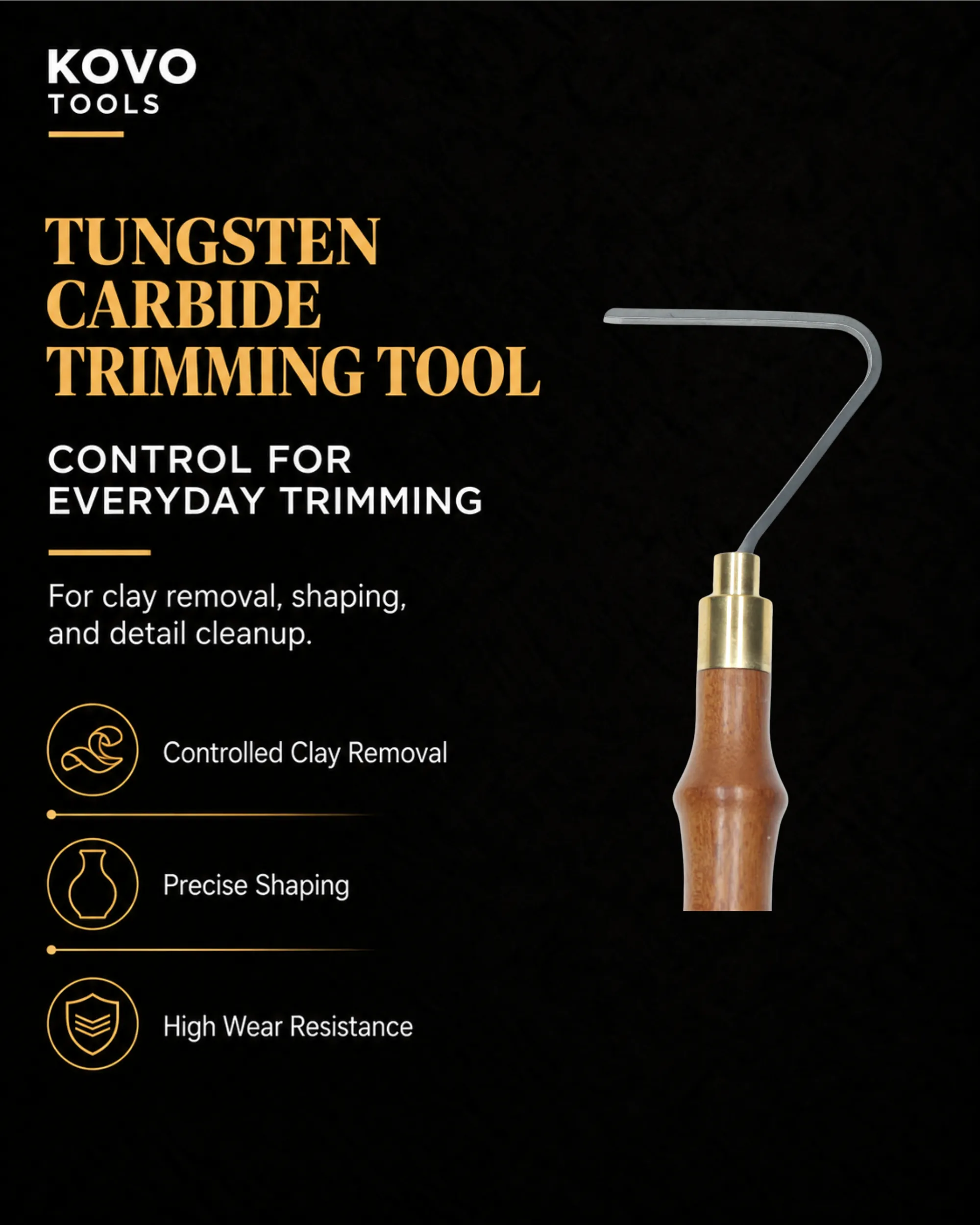 Large 7 Shape Hook Carbide Pottery Trimming Tool