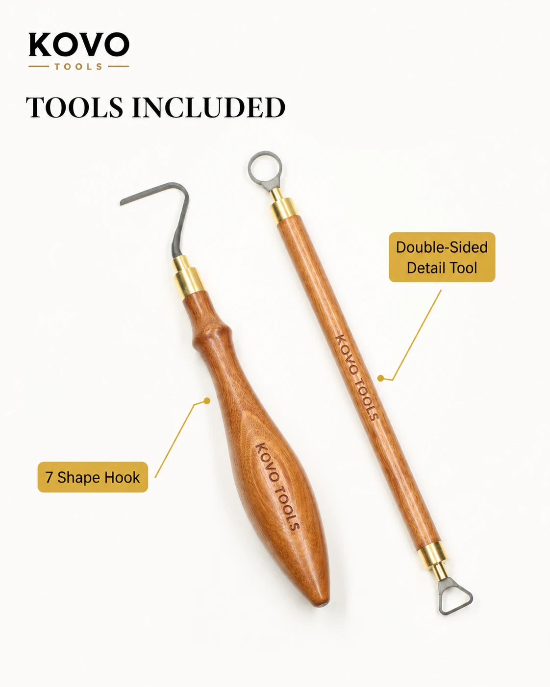 2-Piece 7 Shape Hook Carbide Pottery Trimming Set